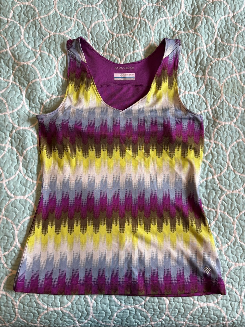 Women’s Purple Yellow Patterned Athletic Tank Top